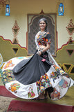 Satisfactorily Black Soft Cotton Resham Ari Embroidered & Real Mirror Work With Lahenga Choli