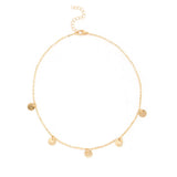 Simple Round Sequins Choker Chain Necklace Statement Women Clavicle Pendant Charm Necklace Jewelry
