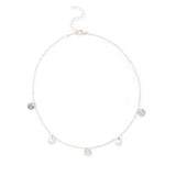 Simple Round Sequins Choker Chain Necklace Statement Women Clavicle Pendant Charm Necklace Jewelry