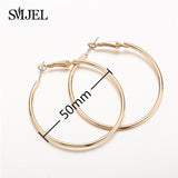 SMJEL Fashion Bohemian Vintage Earrings Jewelry Cute Black Geometric Round Stainless Steel Stud Earring Best Gift for Women Girl