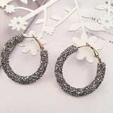 Earrings Wholesale Punk 2018 New Fashion Earrings White / Black / Blue Simple Wild Crystal Circle Matte Ladies Hot Sale Earrings