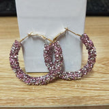 Earrings Wholesale Punk 2018 New Fashion Earrings White / Black / Blue Simple Wild Crystal Circle Matte Ladies Hot Sale Earrings