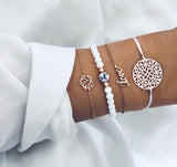 Boho Bracelets & Bangles for Women Bohemian Round Beaded Charm Bracelets Set Fashion Multilayer Chain Accessories 2019 Bijoux