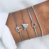 Boho Bracelets & Bangles for Women Bohemian Round Beaded Charm Bracelets Set Fashion Multilayer Chain Accessories 2019 Bijoux