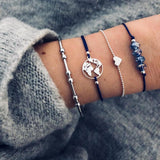 Boho Bracelets & Bangles for Women Bohemian Round Beaded Charm Bracelets Set Fashion Multilayer Chain Accessories 2019 Bijoux