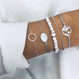 Boho Bracelets & Bangles for Women Bohemian Round Beaded Charm Bracelets Set Fashion Multilayer Chain Accessories 2019 Bijoux