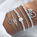 Boho Bracelets & Bangles for Women Bohemian Round Beaded Charm Bracelets Set Fashion Multilayer Chain Accessories 2019 Bijoux