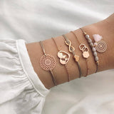 Boho Bracelets & Bangles for Women Bohemian Round Beaded Charm Bracelets Set Fashion Multilayer Chain Accessories 2019 Bijoux