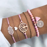 Boho Bracelets & Bangles for Women Bohemian Round Beaded Charm Bracelets Set Fashion Multilayer Chain Accessories 2019 Bijoux