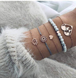 Boho Bracelets & Bangles for Women Bohemian Round Beaded Charm Bracelets Set Fashion Multilayer Chain Accessories 2019 Bijoux
