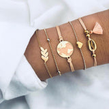 Boho Bracelets & Bangles for Women Bohemian Round Beaded Charm Bracelets Set Fashion Multilayer Chain Accessories 2019 Bijoux