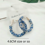 Earrings Wholesale Punk 2018 New Fashion Earrings White / Black / Blue Simple Wild Crystal Circle Matte Ladies Hot Sale Earrings
