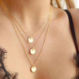 Hottest Fashion Casual Personality Circle Lariat Pendant Gold Color Necklace High Quality Simple Choker Necklaces Women