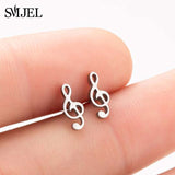 SMJEL Stainless Steel Gamepad Stud Earrings Small Black Music Note Guitar Cross Earings Punk Women Joystick Game Jewelry Brincos