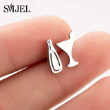 SMJEL Stainless Steel Gamepad Stud Earrings Small Black Music Note Guitar Cross Earings Punk Women Joystick Game Jewelry Brincos