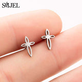 SMJEL Stainless Steel Gamepad Stud Earrings Small Black Music Note Guitar Cross Earings Punk Women Joystick Game Jewelry Brincos