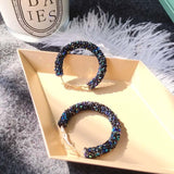 Earrings Wholesale Punk 2018 New Fashion Earrings White / Black / Blue Simple Wild Crystal Circle Matte Ladies Hot Sale Earrings