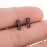 SMJEL Fashion Bohemian Vintage Earrings Jewelry Cute Black Geometric Round Stainless Steel Stud Earring Best Gift for Women Girl