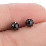 SMJEL Fashion Bohemian Vintage Earrings Jewelry Cute Black Geometric Round Stainless Steel Stud Earring Best Gift for Women Girl