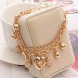 2019 New Woman Bracelets Mulitlayer Gold Chain Heart Bracelets & Bangles Charm Bracelets For Women Crystal Bracelets