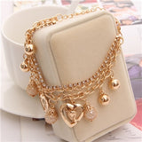2019 New Woman Bracelets Mulitlayer Gold Chain Heart Bracelets & Bangles Charm Bracelets For Women Crystal Bracelets