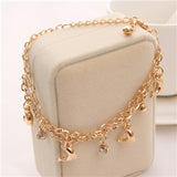 2019 New Woman Bracelets Mulitlayer Gold Chain Heart Bracelets & Bangles Charm Bracelets For Women Crystal Bracelets
