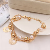 2019 New Woman Bracelets Mulitlayer Gold Chain Heart Bracelets & Bangles Charm Bracelets For Women Crystal Bracelets
