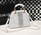 Luxury fashion diamonds Women handbags Crocodile pattern leather crossbody female shoulder shell bag rhinestone messenger bags